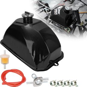 RUTU Metal Gas Tank ATV Fuel Tank Petrol Tank with Cap for 150cc 200cc 250cc ATV Quad 4 Wheeler Buggy Go Kart Taotao Sunl - 4L
