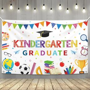 Kindergarten Graduation Banner -72x44 Inch, XtraLarge, Kindergarten Graduation Backdrop for Kindergarten Graduation Gifts, Kindergarten Backdrop, Kindergarten Graduation Party Decorations 2024