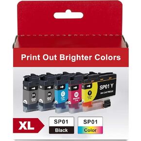 SP01 Sublimation Ink Cartridge SP01XLBK SP01XLBK SP01CS SP01MS SP01YS Ink Cartridge Compatible Works for SP-1 Sublimation Inkjet Printer(2Black-1Magenta 1Yellow 1Cyan)