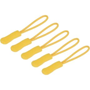 MECCANIXITY Zipper Pulls Pull Head Handle Replacement Tab Tag Cord Extender for Backpacks Bags Handbags, Yellow Pack of 60