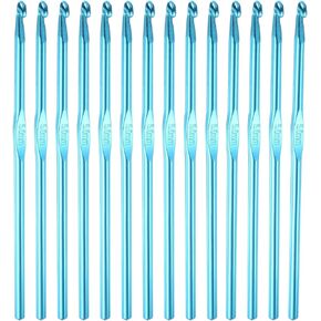 HEYLEAYAR 5MM Aluminum Crochet Hooks 14PCS,Crochet Needle US Size H(US Size 8),Crochet Hooks Bulk for Craft Yarn Contribute to Beginners