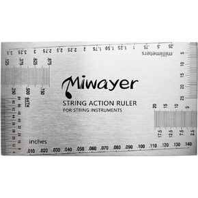 Miwayer String Action Ruler Gauge, Guitar Fret Tools, Precision Guitar Height Gauge, Repairing Tools for Luthier, Fit for Acoustic Guitar, Electric Guitar, Ukulele, Bass, Banjo, Mandolin