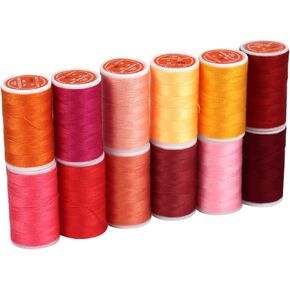 Black and White Thread for Sewing, 200Y/Spool 40S/2, Polyester Sewing Thread Kit for Sewing Machine & Hand Sewing (6 White +6 Black Colors)