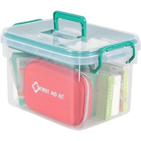 Oymlclivisa Plastic First Aid Box, Clear Medical Storage Bin