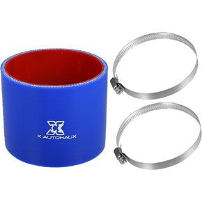 X AUTOHAUX 3.5" ID 2.99" Length Straight Silicone Reducer Hose Silicone Hose Coupler Intercooler Tube Blue for Car Intercooler Intake Piping