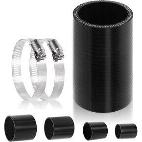 Glarks 4inch (102mm) ID Straight Coupler Silicone Hose 4inch(100mm) Length 4-Ply Reinforced High Performance with 2Pcs 105-127MM tainless Steel T-Bolt Clamp for Turbo, Intercooler and Intake