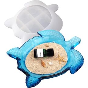 Turtle Plate Epoxy Mold DIY Resin Casting Silicone Mold for Making Handmade Storage Container, Size: 9" x 7" x 1.3"