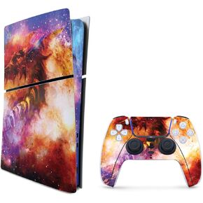 MightySkins Skin Compatible with Playstation 5 Slim Disk Edition Console Only - Dragon Nebula | Protective, Durable, and Unique Vinyl Decal wrap Cover | Easy to Apply | Made in The USA
