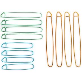 OYEUYID 12 PCS Knitting Stitch Holders, Safety Pins，Aluminum Yarn Stitch Holders for Knitting Notions Or Crochet