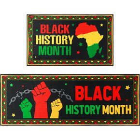 Bencailor 2 جهاز كمبيوتر شخصى Juneteenth المطبخ السجاد والحصير مجموعة عدم الانزلاق المطبخ باب حصيرة المقصورة البساط ليوم Juneteenth المنزل أرضية المطبخ ديكور الحمام، 29.13 × 16.93 بوصة، 47.24 × 16.93 بوصة