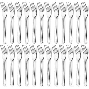 BEWOS 24 Pieces Dinner Forks Set, 8.2-Inch Stainless Steel Forks Silverware, Flatware/Salad Forks, Table Forks, Mirror Polished, Dishwasher Safe, Use for Home, Kitchen or Restaurant