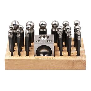26 قطعة Dapping Doming Punch Block Set 2.3 ملم إلى 25 ملم صنع المجوهرات مجموعة أدوات تشكيل المعادن