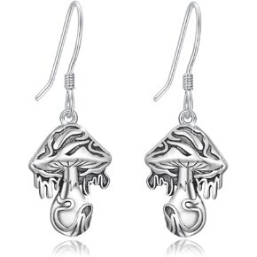 OHAYOO Vintage Mushroom Earrings Sterling Silver Mushroom Dangle Drop Earrings Mushroom Jewelry Gifts for Women Girls