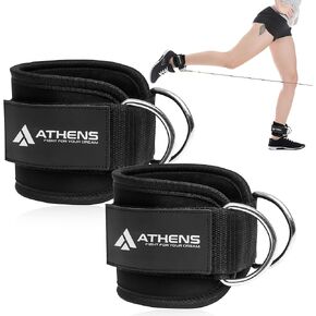 Ankle Straps for Cable Machine, Gym Ankle Cuff for Kickbacks, Leg Extensions, Glute Workouts, Booty Hip Abductors Exercise for Women and Men, Adjustable Leg Straps with Neoprene Padding