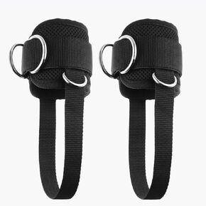 Upgrade Cable Machine Ankle Straps Fitness Cuffs for Men & Women, Neoprene Padded 4 D-Ring Heavy Duty Home Gym Cable Attachment for Glute Leg Butt Workout