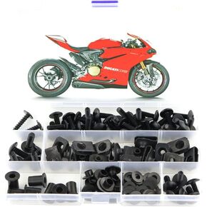 Xitomer Aftermarket Full Sets Fairing Bolts Kits, Fit for 899 959 1199 1299, Mounting Kits Washers/Nuts/Fastenings/Clips/Grommets (Matte Black)
