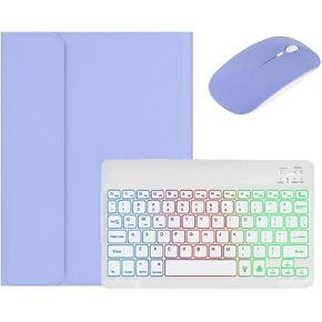 Backlit Keyboard for Galaxy Tab S9 11 inch/Tab S9 FE 10.9 inch/Tab S8 11 inch/Tab S7 11" Keyboard Case with Mouse, Detachable Backlight Color Keyboard Case,Mint Green+White