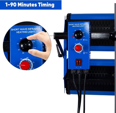Baking Infrared Paint Curing Lamp, 2100W Short Wave Infrared Paint Drying Lamp, 2 Lamps Individual Control, Car Bodywork Paint Repair Tool with Timer and Bracket, 360° Free Angle in Saudi Arabia