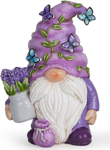 Hodao Lavender Dream Gnome - Purple Fragrance Wonderland Journey Spring Swedish Tomte Elf Dwarf Figurines Summer Gnome Indoor Home Decor Gift (Lavender Gnome 1) in Saudi Arabia