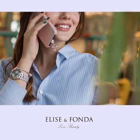ELISE & FONDA TP77 Type-C منفذ شحن USB كريستال مضاد للغبار قابس دولفين للهاتف الخلوي لهاتف Samsung Galaxy/Huawei/OnePlus/Xiaomi/oppo هواتف Android الجديدة (وردي) in Saudi Arabia