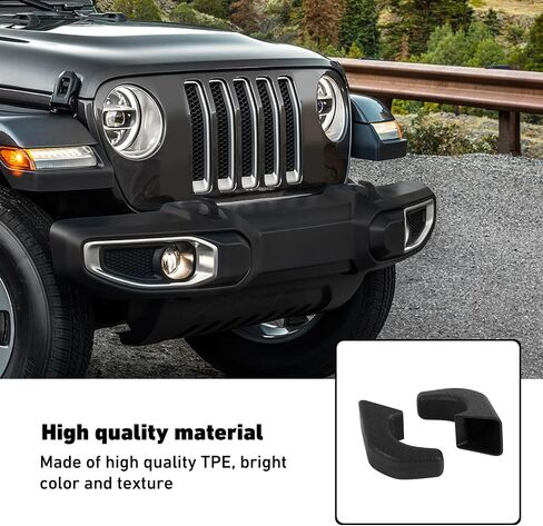 Linskip Tow Hook Covers Compatible with Jeep Wrangler 4XE JL JK & Gladiator JT 2007-2024, Front Bumper Tow Hook Rubber Sleeve Protectors, Exterior Accessories(Red) in Saudi Arabia