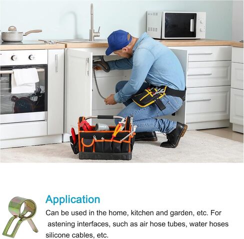 Spring Hose Clamps (16mm/0.63") 20Pcs, Metal Clip - for Home Garden Tube Pipe Fastening in Saudi Arabia