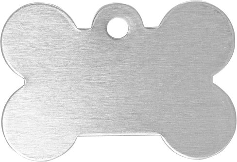 1.5 بوصة * 1 بوصة الألومنيوم ختم الفراغات الكلب العظام العلامات اسم معرف الحيوانات الأليفة مع ثقب واحد 14ga. حواف نهائية وناعمة لصنع مجوهرات سلسلة المفاتيح - عبوة من 30 قطعة in Kuwait