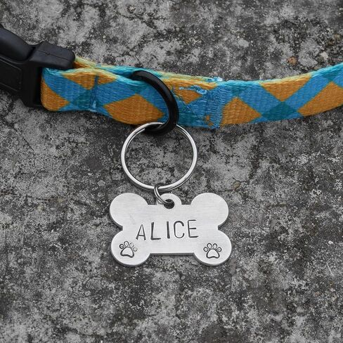 1.5 بوصة * 1 بوصة الألومنيوم ختم الفراغات الكلب العظام العلامات اسم معرف الحيوانات الأليفة مع ثقب واحد 14ga. حواف نهائية وناعمة لصنع مجوهرات سلسلة المفاتيح - عبوة من 30 قطعة in Kuwait