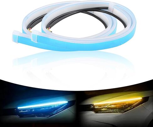 2 PCS Car LED Strip Lights, 23.6" Daytime Running Lights Bars, Super Bright LED Light Guide Strips, Automobile Decorative Lights, Universal for Most Cars, Trucks and Vans (White) in Saudi Arabia