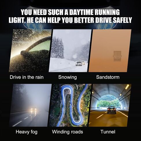 2 PCS Car LED Strip Lights, 23.6" Daytime Running Lights Bars, Super Bright LED Light Guide Strips, Automobile Decorative Lights, Universal for Most Cars, Trucks and Vans (White) in Saudi Arabia