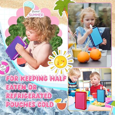 3pcs Pouch Cooler Food Pouch Cooler Insulated Cooler Holder Fits Standard 3.5-4 oz Food Pouches for Baby Food Pouch, Freezing Food Pouch, Blue Pink Purple in Saudi Arabia
