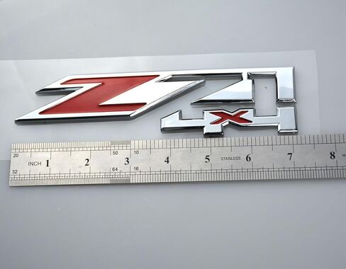 2pcs Z71 4x4 Emblems for GMC Chevy Silverado Sierra Tahoe Suburban New 1500 2500 3500 Decal (Chrome Red) in Saudi Arabia