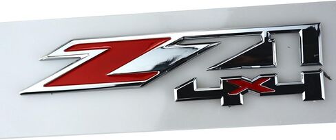 2pcs Z71 4x4 Emblems for GMC Chevy Silverado Sierra Tahoe Suburban New 1500 2500 3500 Decal (Chrome Red) in Saudi Arabia
