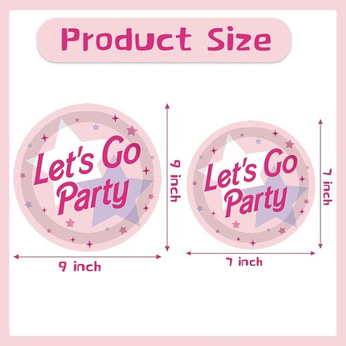 أطباق وردية للحفلات من Let's Go - 40 قطعة من ديكورات حفلات العزوبية الوردية، مستلزمات حفلات أعياد الميلاد السعيدة، أدوات مائدة استحمام الطفل in Kuwait