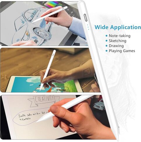 قلم Apple Pencil لجهاز iPad الجيل العاشر، قلم شاشة لجهاز iPad (9/8/7/6) الجيل الرابع، قلم iPad Pro قابل لإعادة الشحن، رفض راحة اليد - حساسية عالية مع 5 أطراف قلم قابلة للاستبدال، لجميع أجهزة iPad في 2018-2022 in Kuwait