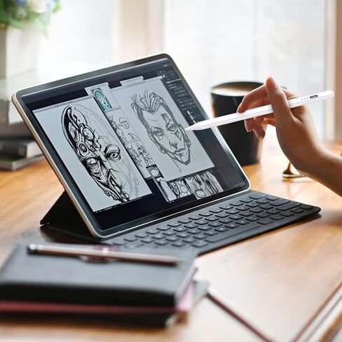 قلم Apple Pencil لجهاز iPad الجيل العاشر، قلم شاشة لجهاز iPad (9/8/7/6) الجيل الرابع، قلم iPad Pro قابل لإعادة الشحن، رفض راحة اليد - حساسية عالية مع 5 أطراف قلم قابلة للاستبدال، لجميع أجهزة iPad في 2018-2022 in Kuwait