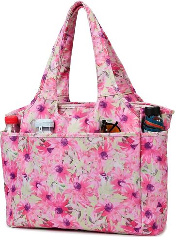 Tote Bag for Women,Large Travel Tote Bags with Zipper Waterproof Beach Bag Multi Pocket Shoulder Bag Work in Saudi Arabia