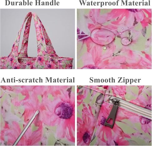 Tote Bag for Women,Large Travel Tote Bags with Zipper Waterproof Beach Bag Multi Pocket Shoulder Bag Work in Saudi Arabia