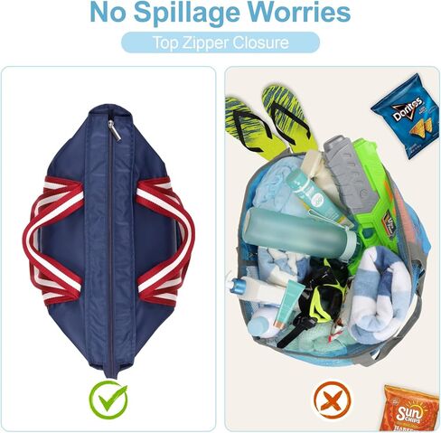 حقيبة شاطئ شبكية F-color وحقيبة شاطئ مقاومة للرمال بجيوب متعددة، أزرق وأزرق in Kuwait