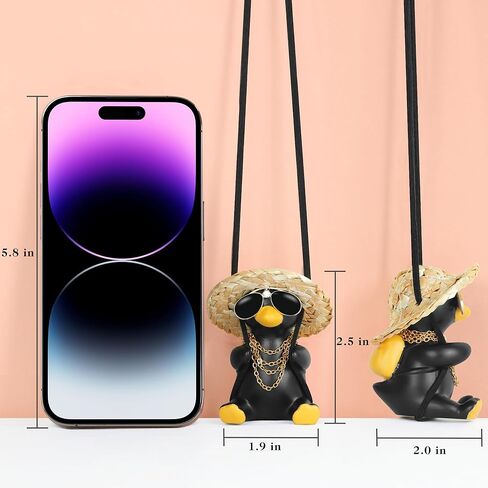 Swinging Duck Car Hanging Ornament, Car Hanging Accessories, Car Accessories Interior Aesthetic to Reduce Visual Fatigue, Cool Room Decor, Duck Hanging car Ornament, for Women and Men(Cool) in Kuwait
