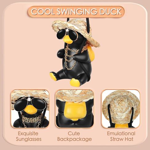 Swinging Duck Car Hanging Ornament, Car Hanging Accessories, Car Accessories Interior Aesthetic to Reduce Visual Fatigue, Cool Room Decor, Duck Hanging car Ornament, for Women and Men(Cool) in Kuwait