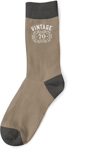 70th Birthday Gift Vintage Novelty Socks Keepsake Bourbon Idea 70 Years Old (Size 7-12) (Black/Grey) in Saudi Arabia