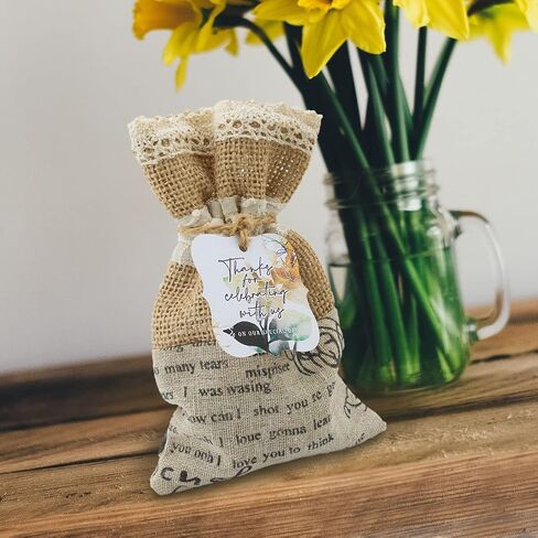 Summer-Ray 50pcs Thank You for Celebrating with Us on Our Special Day Wedding Bridal Shower Favors Gift Tags with Enchanting Leaves (White) in Saudi Arabia