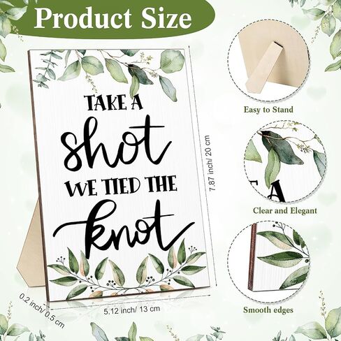 قطعة واحدة من علامة Take a Shot We Tied The Knot Sign مع 100 قطعة من علامة تغليف الهدايا و2 حزم من الحبال لتزيين حفلات الزفاف وحفلات الزفاف in Saudi Arabia