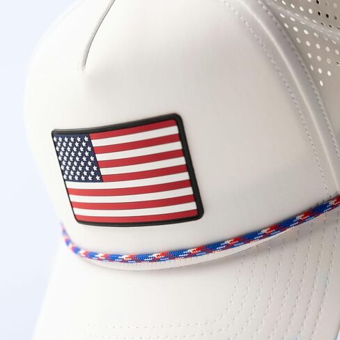 قبعة من الحبال ذات 5 ألواح منحنية من مادة PVC ذات العلامة التجارية Bills Old Glory، تناسب مقاس 7-7 7/8، مشبك خلفي قابل للتعديل in Kuwait