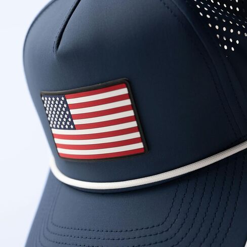 قبعة من الحبال ذات 5 ألواح منحنية من مادة PVC ذات العلامة التجارية Bills Old Glory، تناسب مقاس 7-7 7/8، مشبك خلفي قابل للتعديل in Kuwait