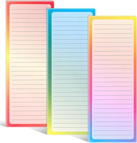 Magnetic Note pads, Grocery List Magnet Pad for Fridge, 300 Sheets Gradient Color Magnetic Fridge Notepad, to-Do Memos, Shopping List, Reminders, 8 x 3 inch in Saudi Arabia