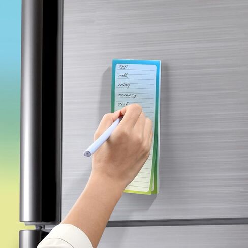 Magnetic Note pads, Grocery List Magnet Pad for Fridge, 300 Sheets Gradient Color Magnetic Fridge Notepad, to-Do Memos, Shopping List, Reminders, 8 x 3 inch in Saudi Arabia
