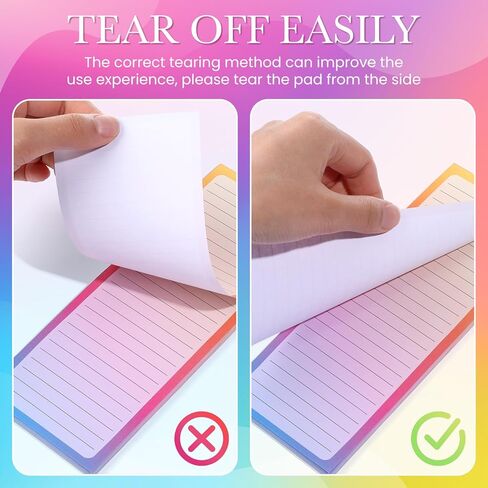 Magnetic Note pads, Grocery List Magnet Pad for Fridge, 300 Sheets Gradient Color Magnetic Fridge Notepad, to-Do Memos, Shopping List, Reminders, 8 x 3 inch in Saudi Arabia