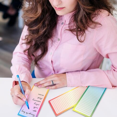 Magnetic Note pads, Grocery List Magnet Pad for Fridge, 300 Sheets Gradient Color Magnetic Fridge Notepad, to-Do Memos, Shopping List, Reminders, 8 x 3 inch in Saudi Arabia
